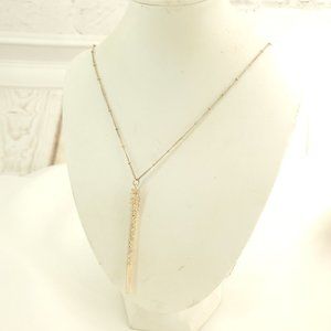 Womens Rose Gold Tone Adjustable Fashion Jewelry Bar Pendant Ball Chain Necklace